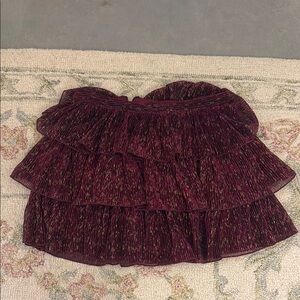 Chic Burgundy Ruffled Skirt